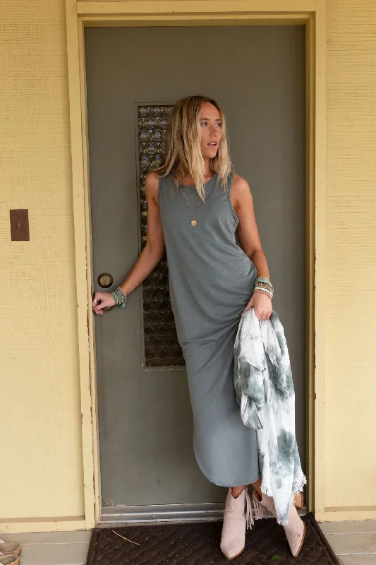 Hot Brand Discounts Cassie Sleeveless Pocket Maxi Dress - Light Olive