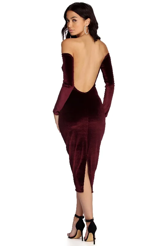 Fashion Forward Abby Formal Velvet Midi Dress