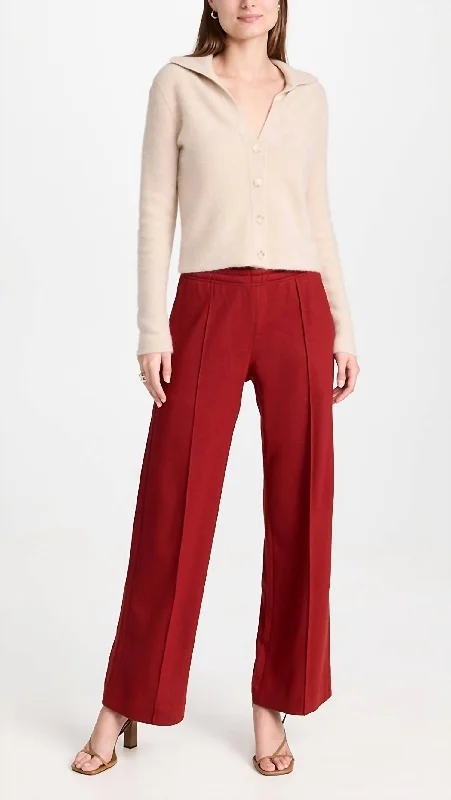 New Season Fashion Preview Sale Fine Knit Wide Leg Pants In Scarlet Red