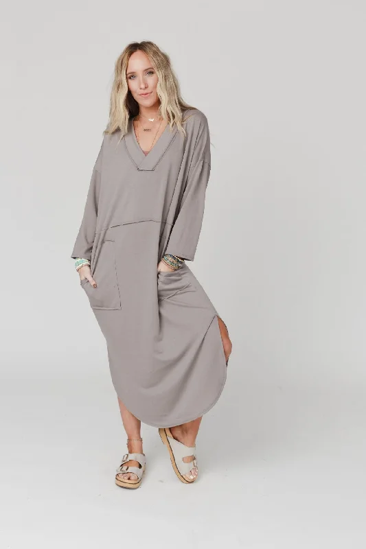 Massive Savings The Nest Meadow Long Sleeve Slit Maxi Dress - Coco