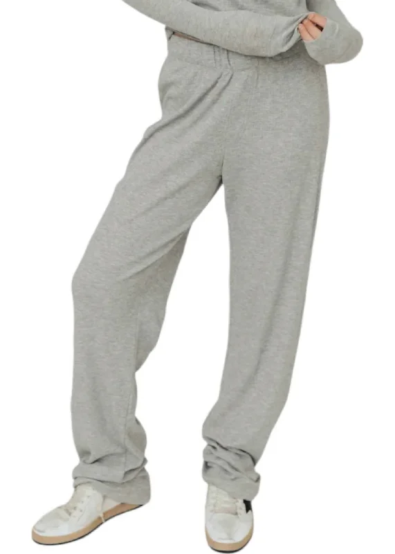 Cottagecore Rustic Charm Style Thermal Lounge Pants In Heather Grey