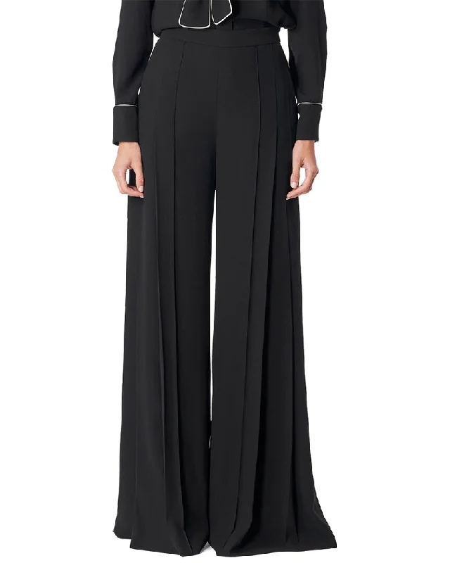 Feminine Charm Carolina Herrera Pleated High Waist Wide Pant