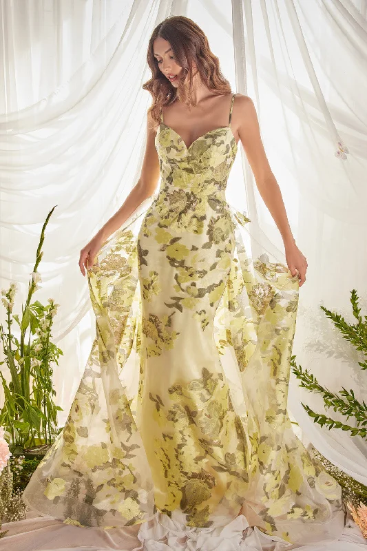 Big Savings Sweetheart Sheath Organza Print Gown by Andrea & Leo Couture A0770 Penelope Gown - Special Occasion