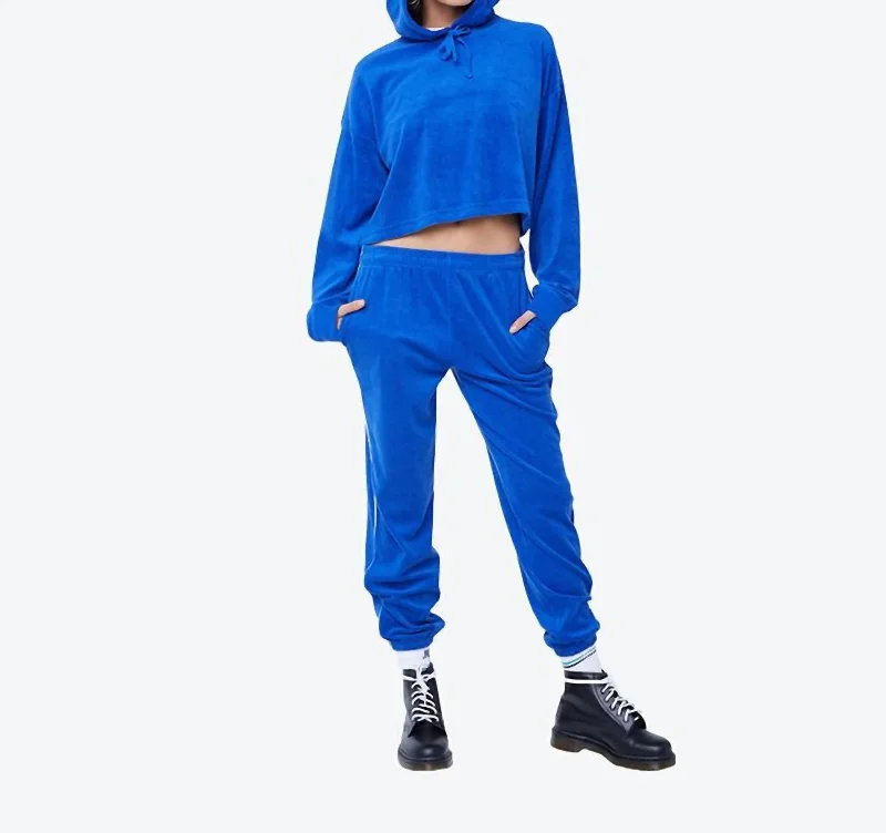 Casual Fashion Surf The Web Micro Terry East Jogger Pant In Blue