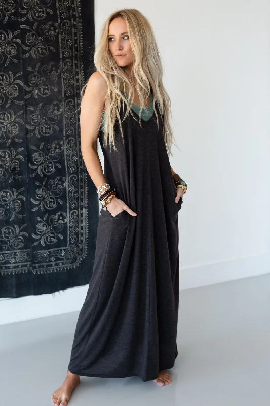 New Styles Just In The Perfect Maxi Dress - Charcoal