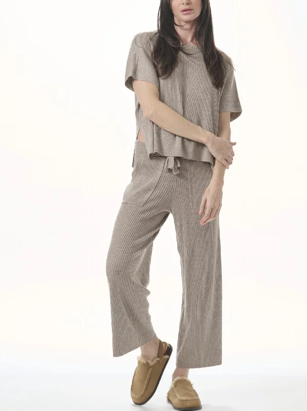 Crazy Price Slashing Georgie Cashmere Blend Rib Pant In Tawny Heather