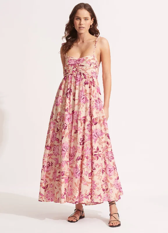 Spring Fling Sale Silk Road Midi Dress - Parfait Pink