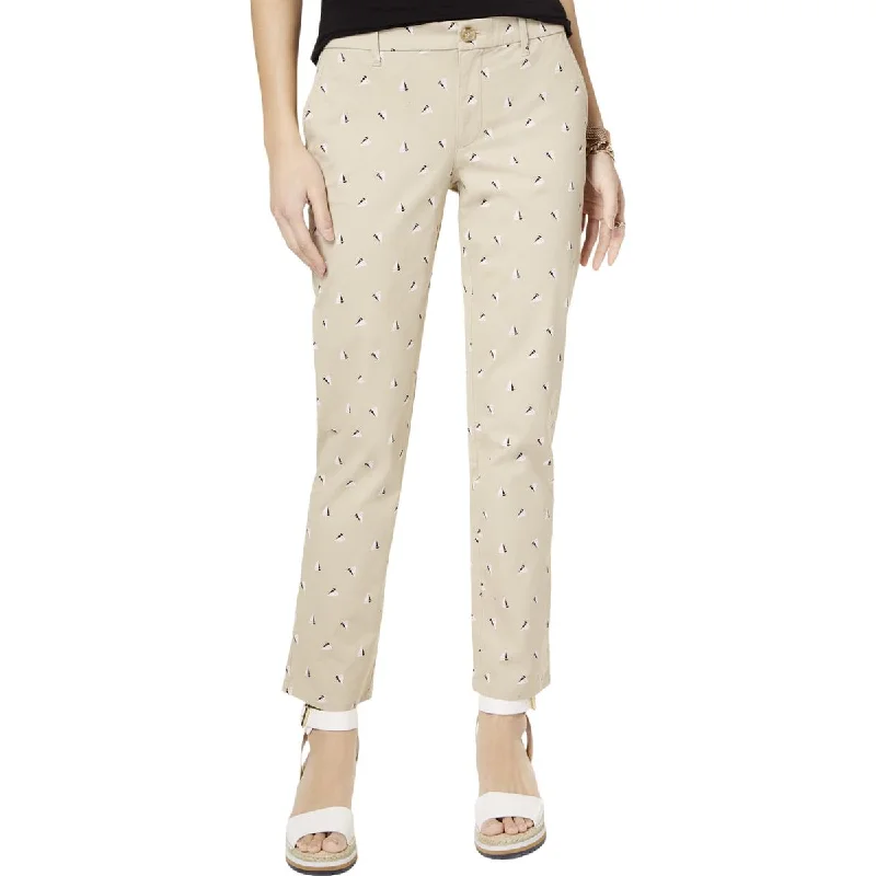 Earthy Tones Hampton Womens Slim Fit Printed Chino Pants