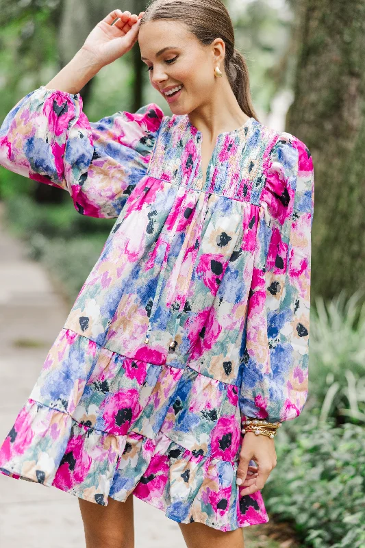 Vibrant Prints Living Out Loud Orchid Purple Floral Dress