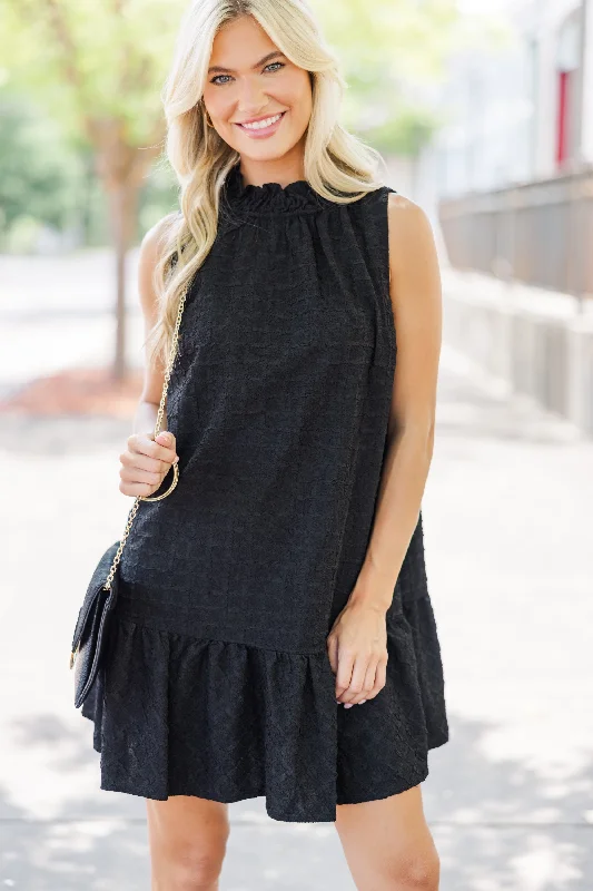 Shop Sale Items You've Got Love Black Textured Dress