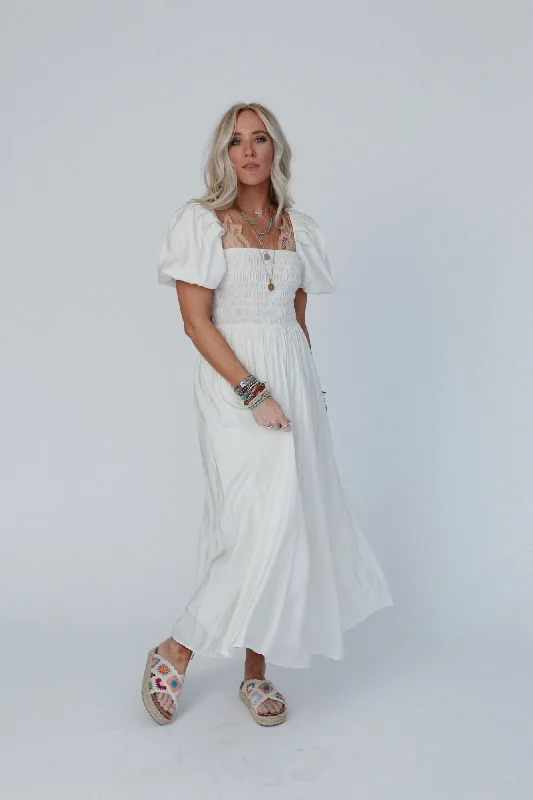 Step Ahead, Lead The Trend Back Stage Maxi Dress - Ivory