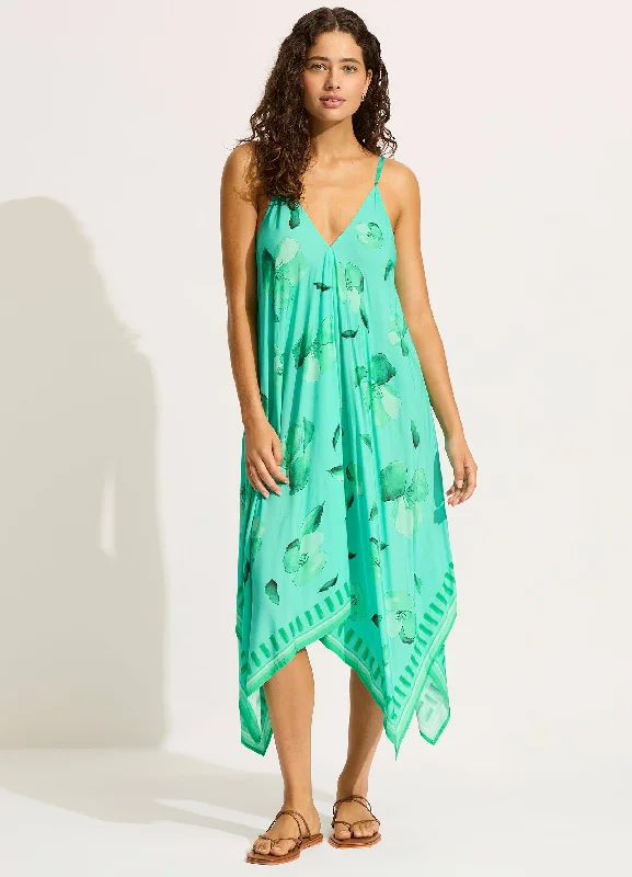 Holiday Sale Secret Garden Scarf Midi Dress - Jade