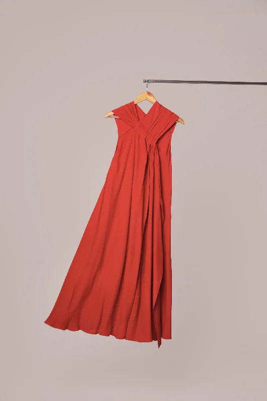 Limited - Edition Drops RED SLEEVELESS MAXI DRESS