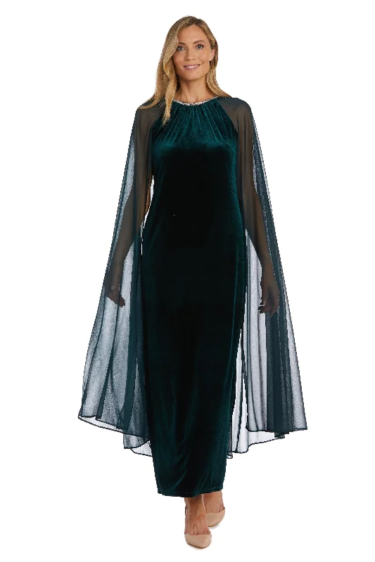 Cutting Edge Fashion R&M Richards 2642P Long Formal Petite Cape Dress