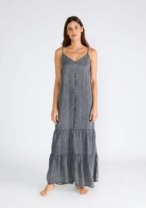 Trend Alert GREY VINTAGE WASH SLEEVELESS MAXI DRESS