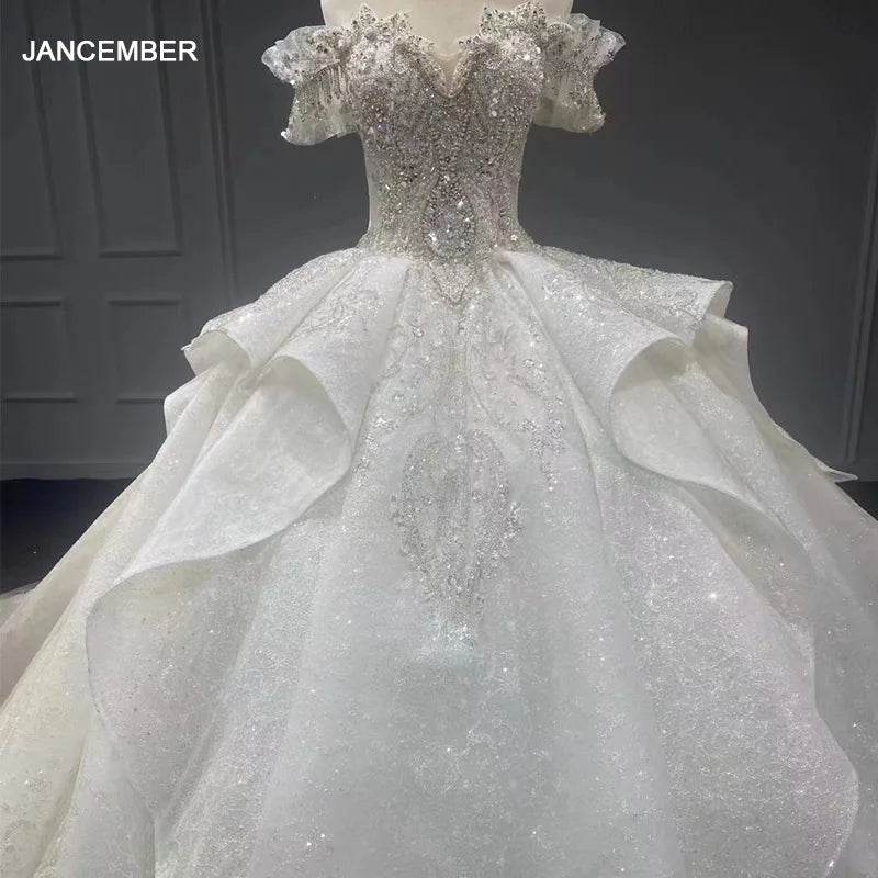 Trendy Fashion Sale Jancember Romantic Flash Sale Wedding Dresses For Women 2024 Bride Floor-Length Sweetheart Wedding Gown For Bride Robe Mariage