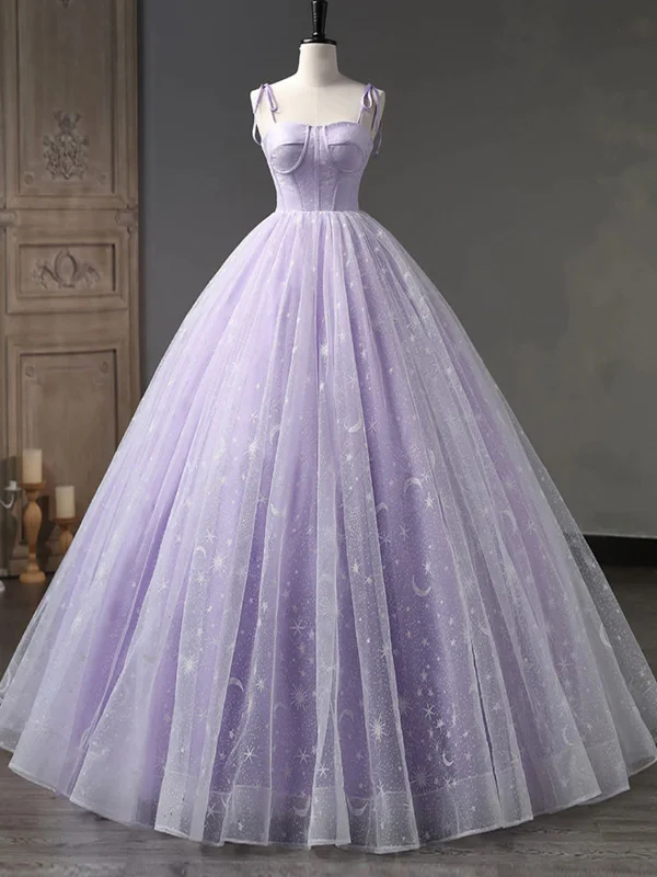 Odd Size Clearance Sale Purple/Light Blue Lace Tulle Long Prom Dresses, Purple/Light Blue Formal Evening Dresses, Ball Gown SP2646