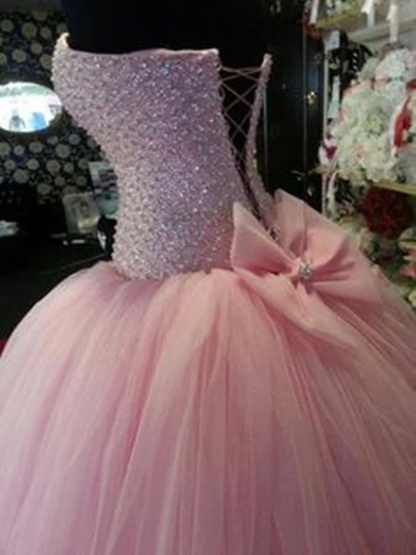 Flash Sale Starts Custom Made Pink Prom Dresses, Pink Ball Gown Dresses