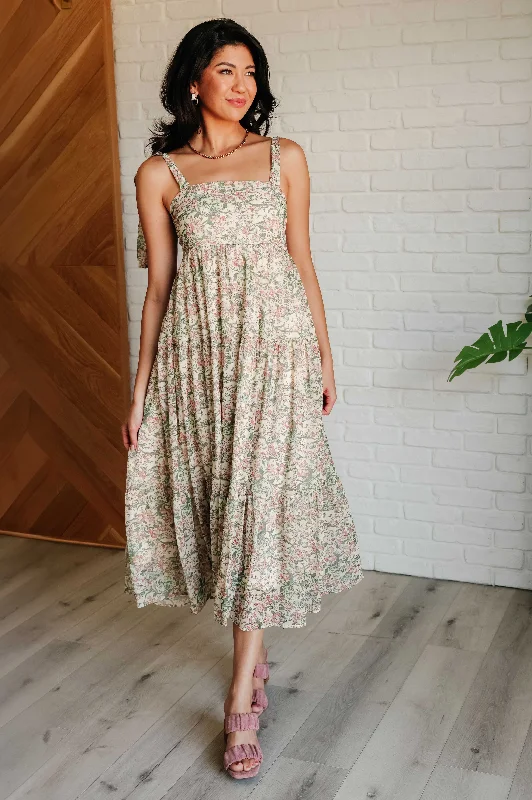 Unmissable Offers On Women's Everyday And Occasion Wear Tiptoe Through the Tulips Square Neck Tiered Dress