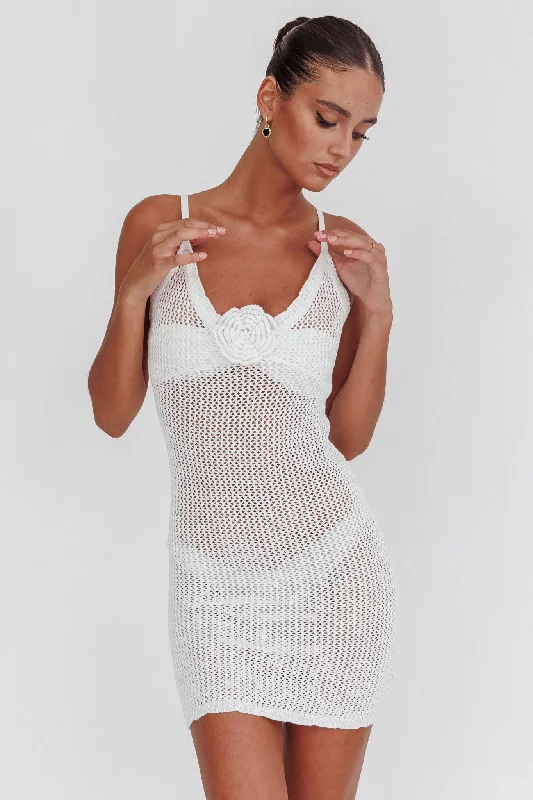 Everyday Fashion Risk Taker Knit Mini Dress Off White