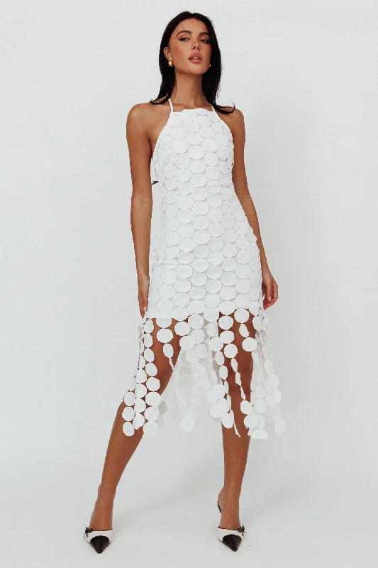 Seasonal Trend Taking Chances Halterneck Circle Mini Dress White