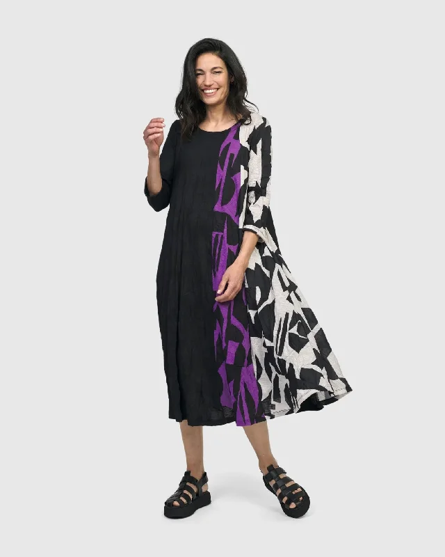 Modern Romance Tessellate Midi Dress, Violet