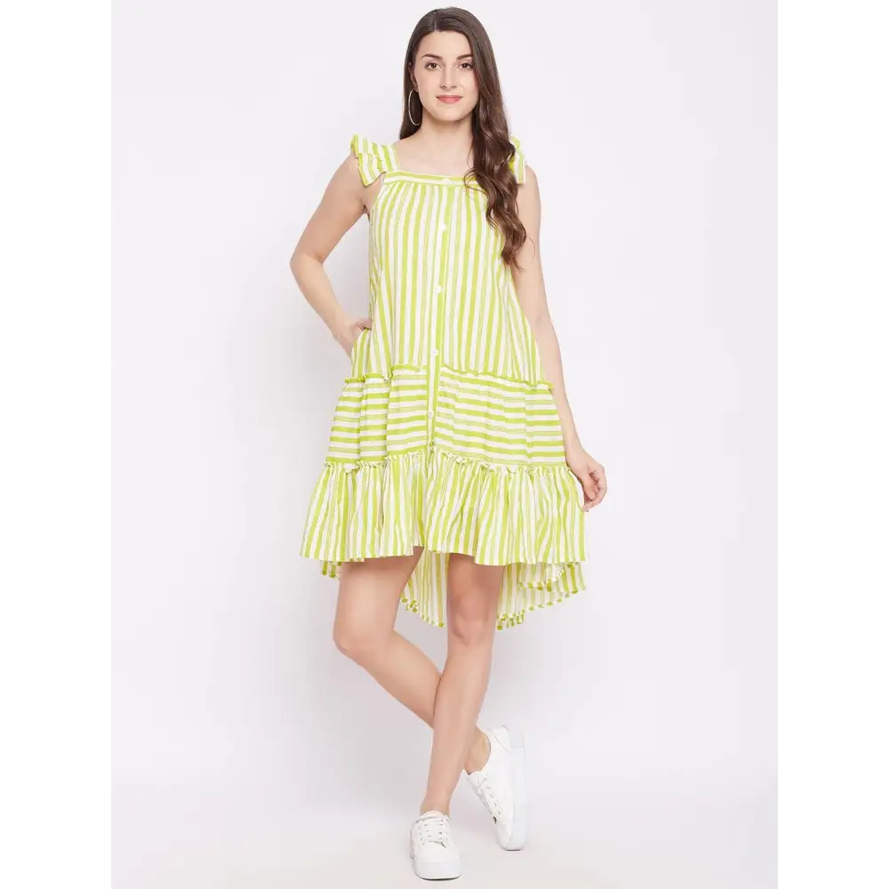 Daily Essentials Women's Pure Cotton Stripe Midi Dress