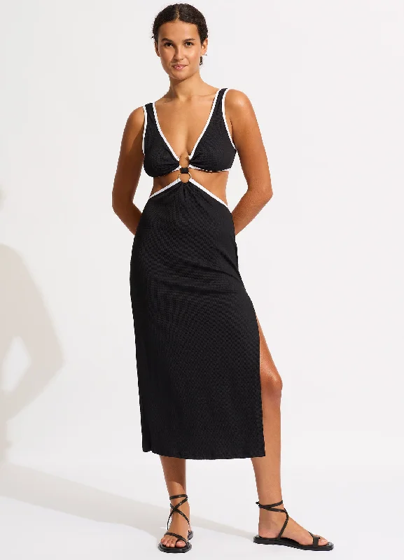 Great Prices On Feminine Styles Beach Bound Beach Boidi Midi Dress - Black