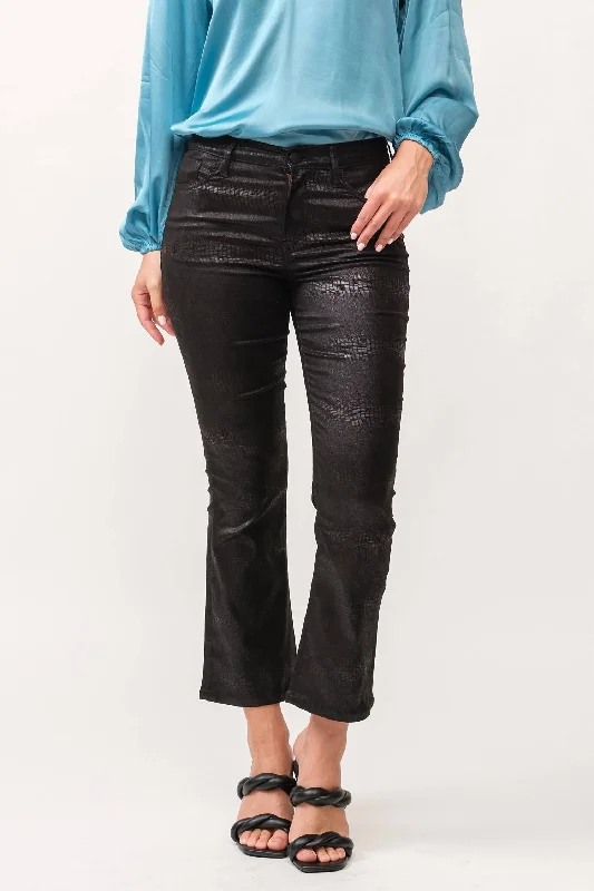 Feminine Soft - Hued Look Jeanne Faux Leather Pants In Black