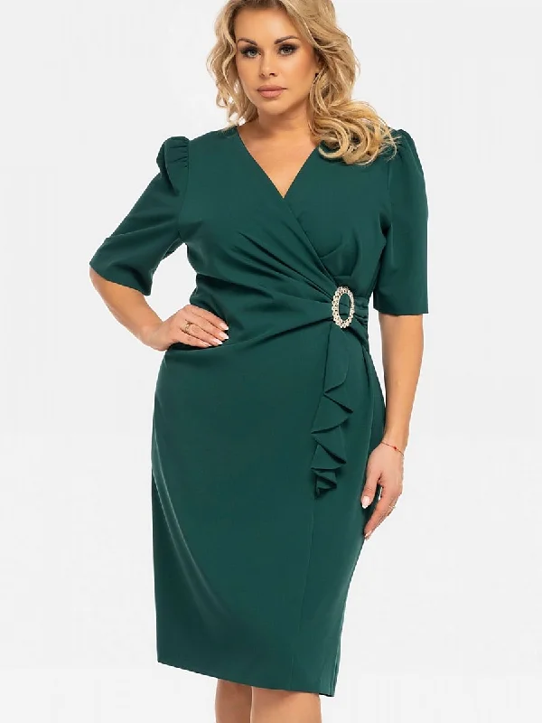 Flowing Silhouette Plus size dress model 191378 Karko