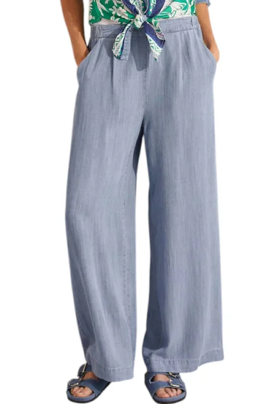 Save On Classic Elegant Styles Flowy Pull-On Wide Leg Pants In Tideblue