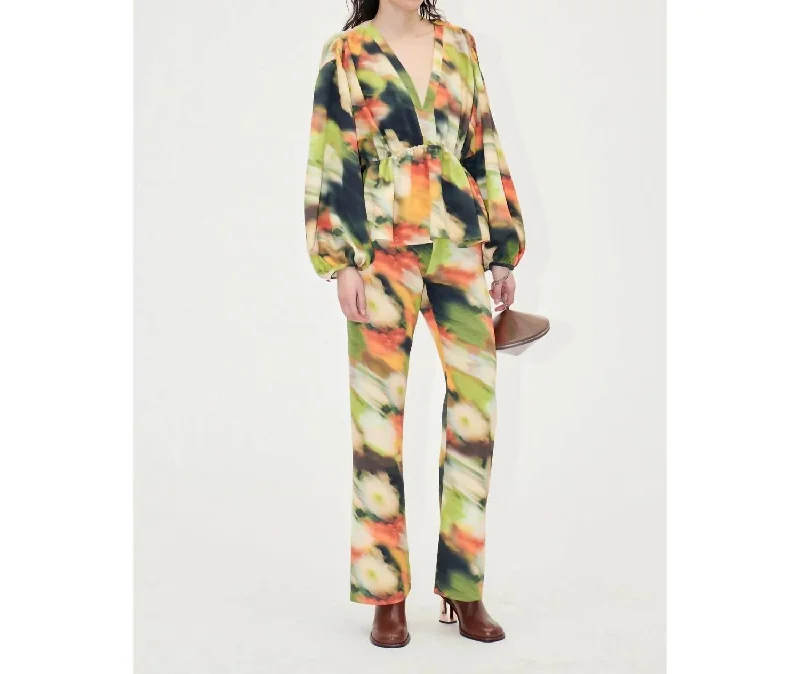 Save On Inspired Styles Marc Pants In Flowers In Fast Motion