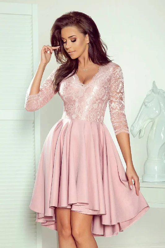 Women's Active Garments For Workouts Numoco 210-11 NICOLLE - dress with longer back with lace neckline - powder pink Women's Active Garments For Workouts Numoco 210-11 NICOLLE - dress with longer back with lace neckline - powder pink