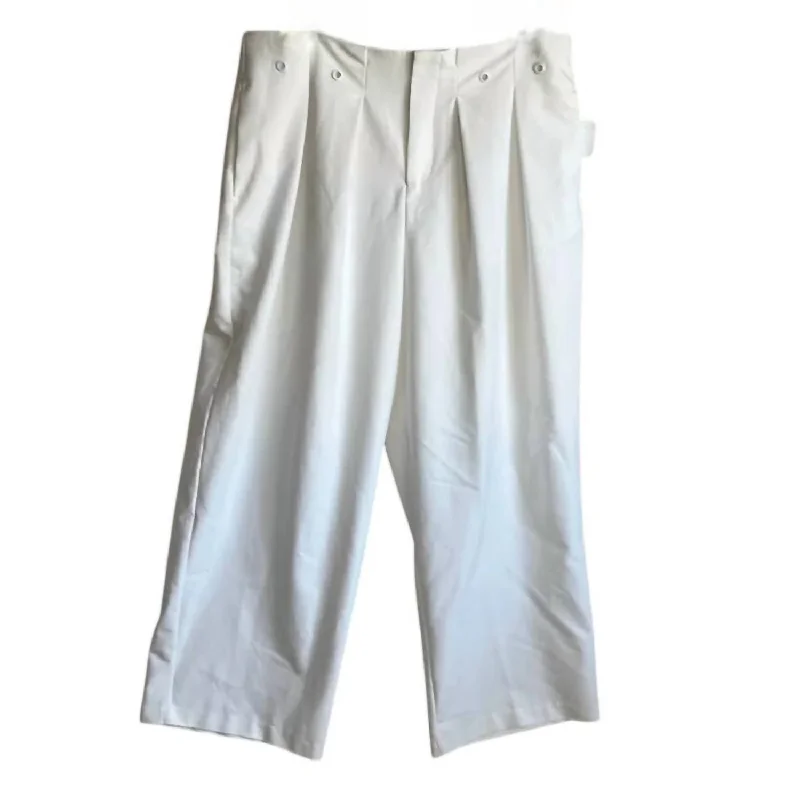 Casual Chic Women's Grommet Waistband Pants In White