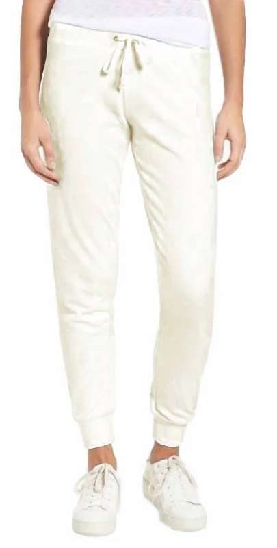 Chic & Cozy Apparel Angel Microterry Zuma Pants In Ivory