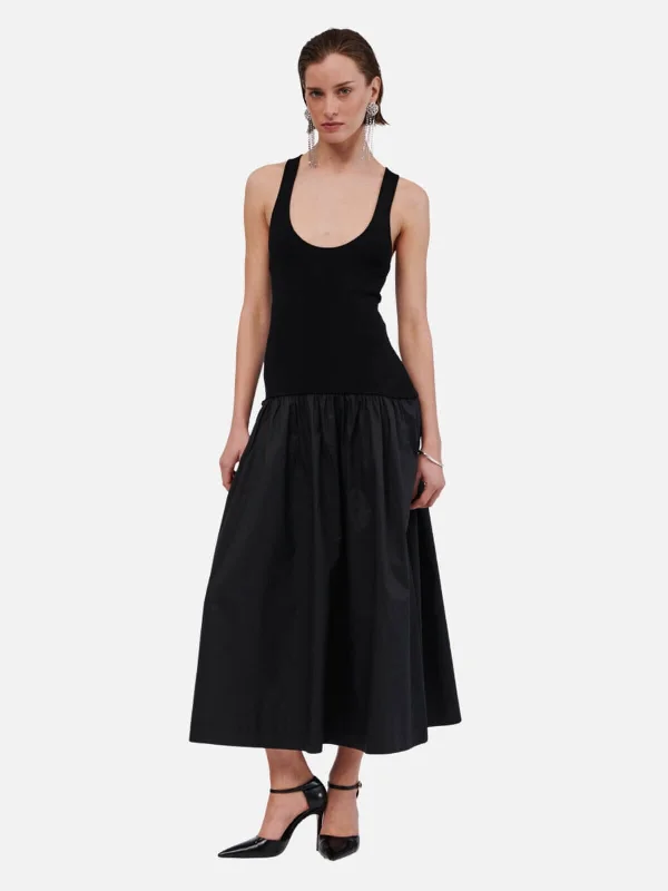 Wardrobe Refresh Naples Drop Waist Midi Dress - Black