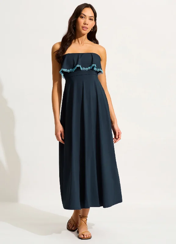 Clearance Event Lucia Frill Midi Dress - True Navy