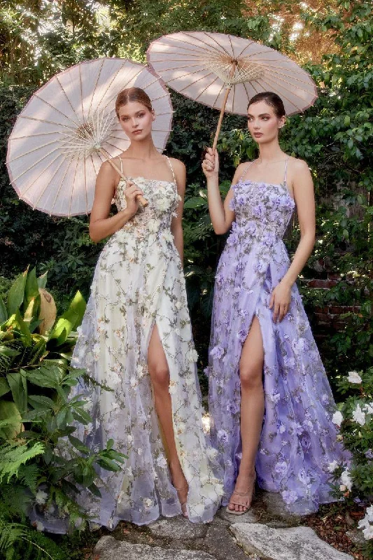 Holiday Glam Floweret Backless Straight Neck 3D Flower A-Line Applique Long Prom & Ball Dress CDA1138 Holiday Glam Floweret Backless Straight Neck 3D Flower A-Line Applique Long Prom & Ball Dress CDA1138