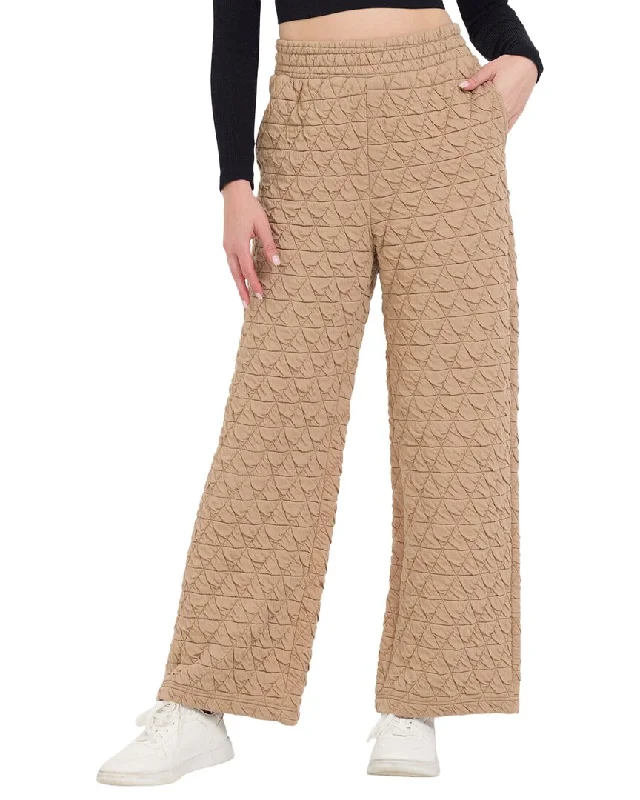 Relaxed Style Vintage Havana Quilted Flare Pant