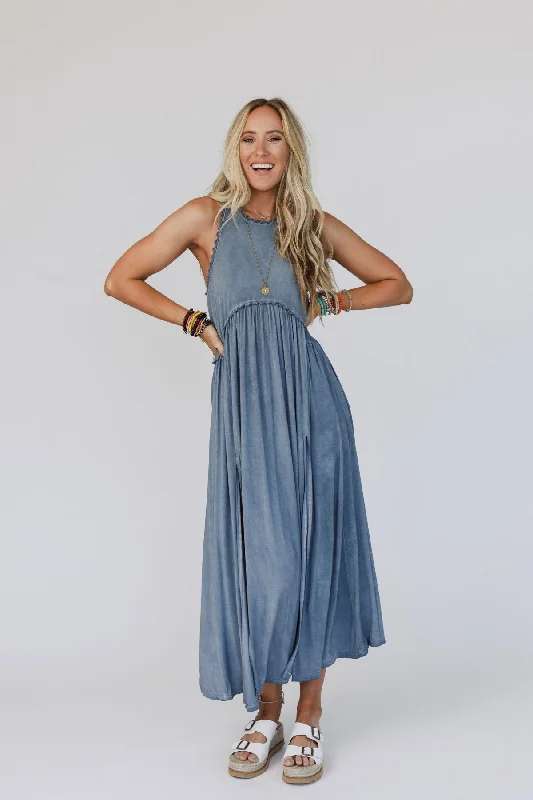 Huge Discounts This Week Daisy Chain Maxi Dress - Blue