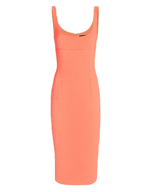 Feminine Grace Paneled Tank Midi Dress