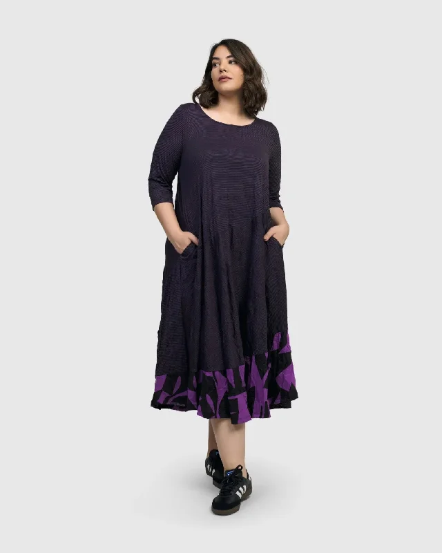 Vintage Elegance Chrysalis Midi Dress, Violet