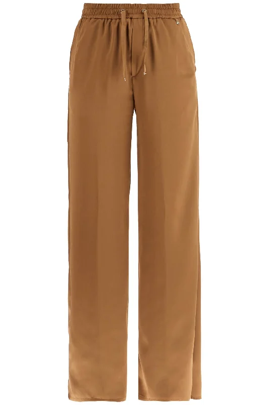 Chic Wardrobe Herno Women's Wide Leg Camel Polyester Pants