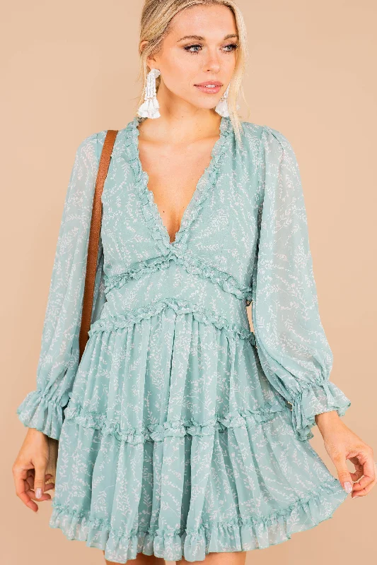 Casual Yet Stylish Separates You're Too Kind Seafoam Green Floral Dress