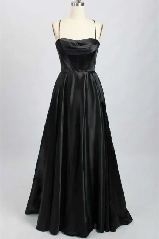 Today Only A-Line Black Sweetheart Lace-Up Prom Gown