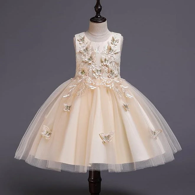 Chic Trend Collection Girl Formal Princess Dresses Baby Girl Summer Cute Butterflies Fluffy Birthday Ball Gowns Prom Dresses