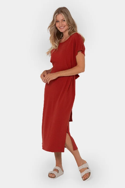 Minimalist Chic French Terry Midi Dress