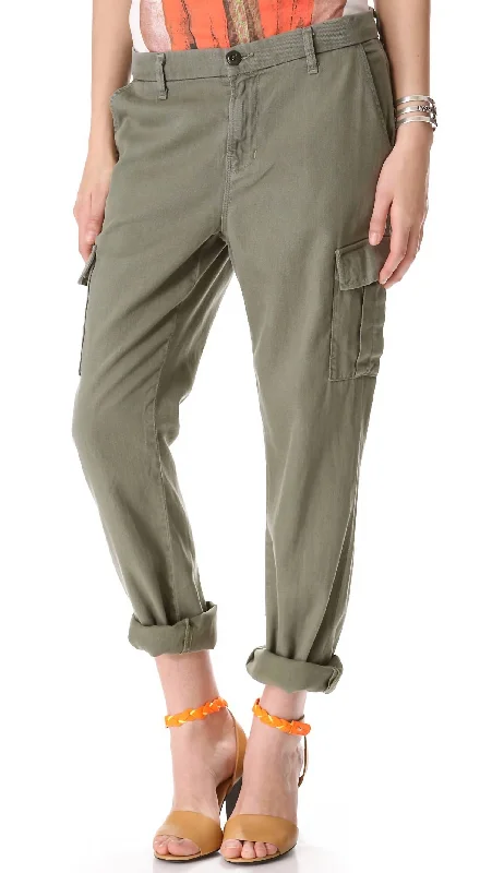 Colorful Clothing Croft Easy Cargo Pant In Olive Green