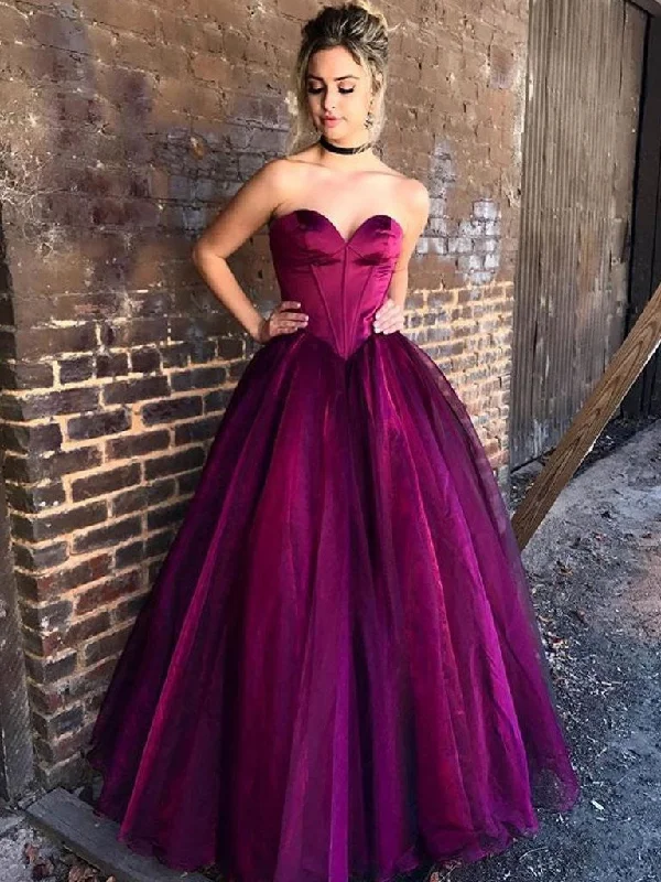 Chic Style Custom Made Sweetheart Neck Purple/Red Prom Gown, Purple/Red Prom Dresses, Formal Dresses