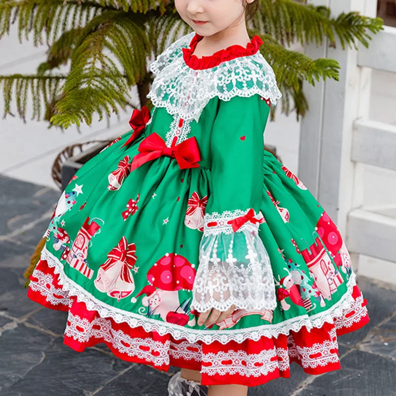 Fashion Forward Femme Toddler Ball Gowns Girl Christmas  Pageant Party Dress Lolita Princess Dress